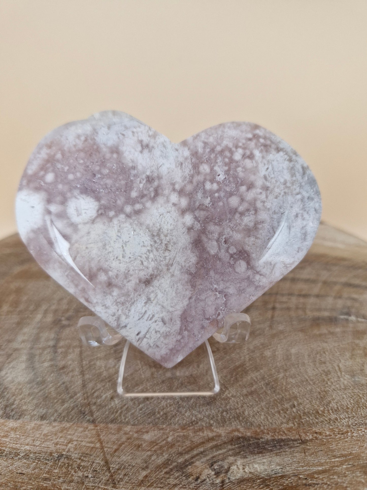 Pink Amethyst Flower Agate Heart (code PF7)