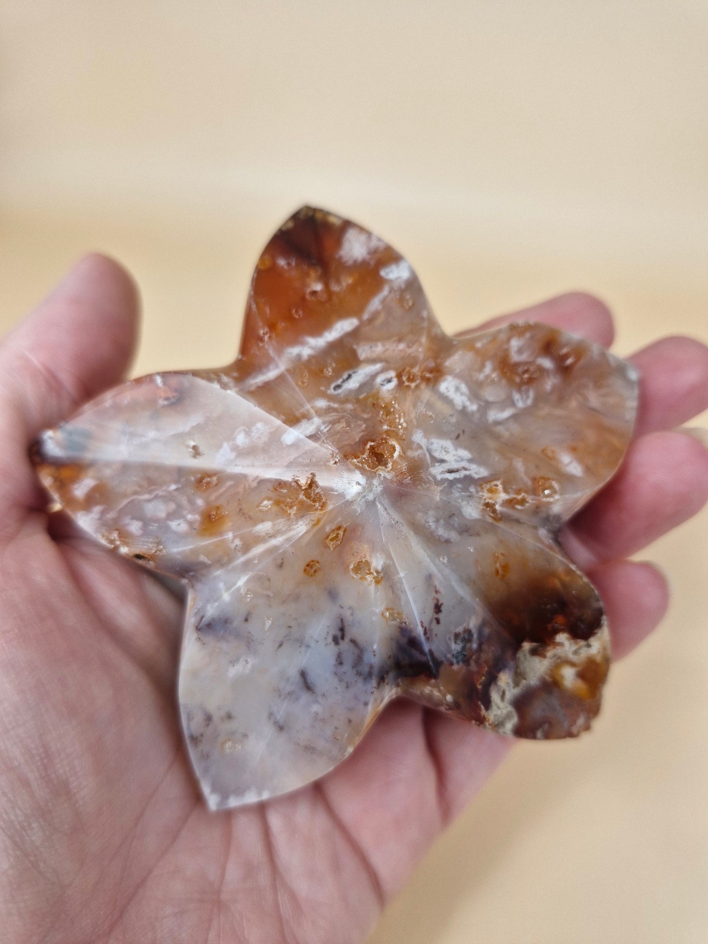 Carnelian Agate Flower Carving (code FA)