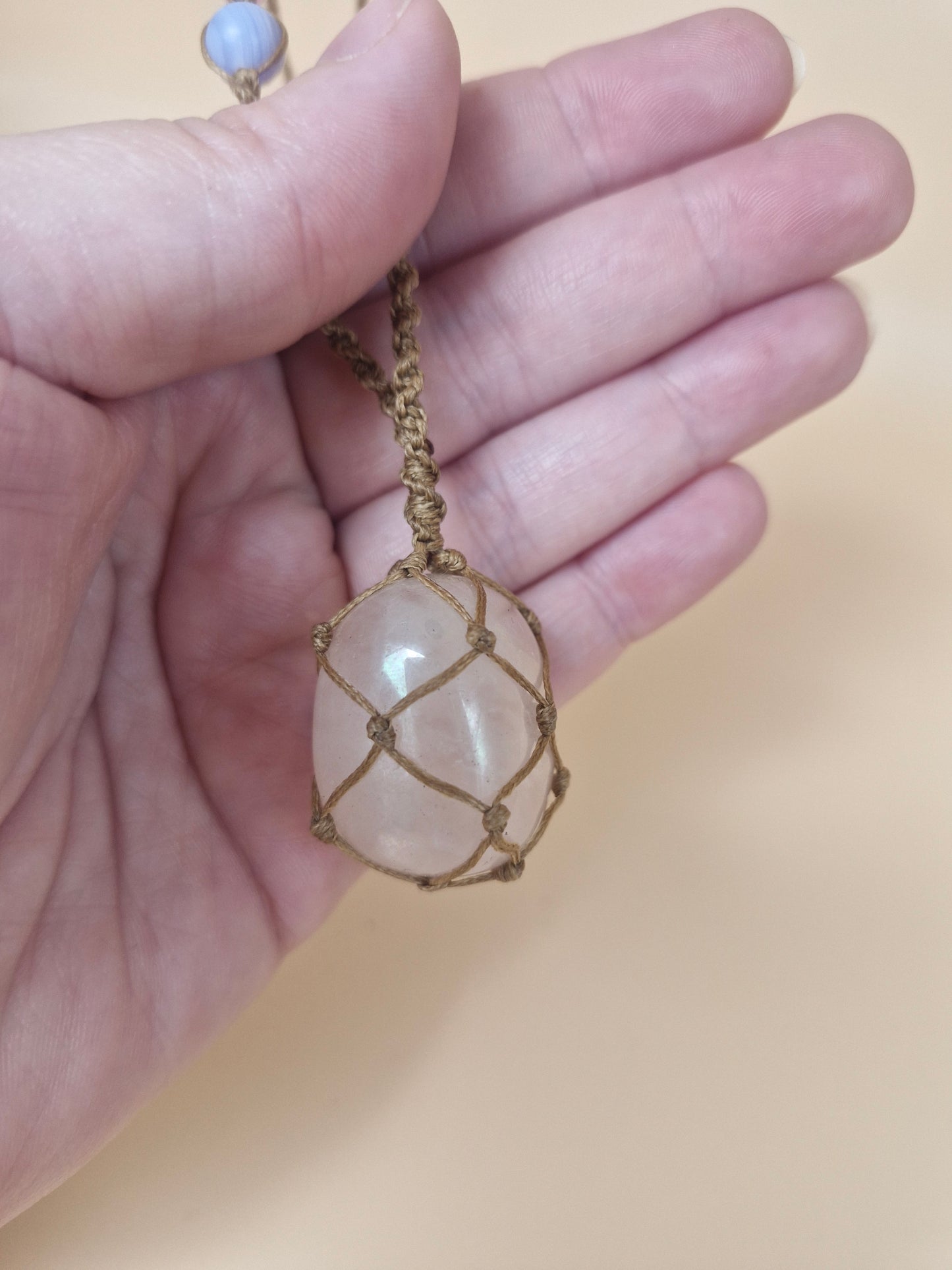 Macramé Rose Angel Aura Necklace
