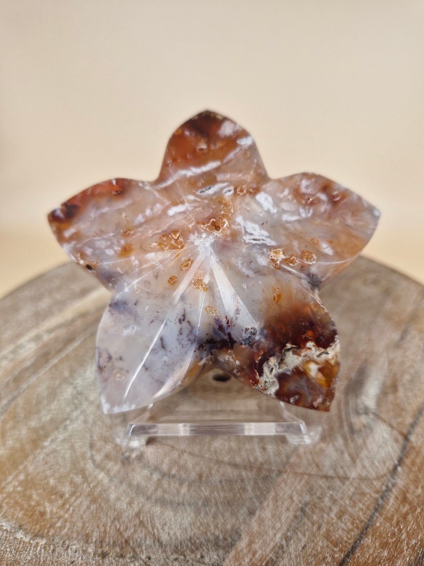 Carnelian Agate Flower Carving (code FA)