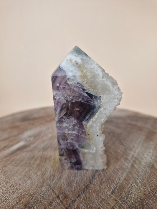 Fluorite with Quartz Tower