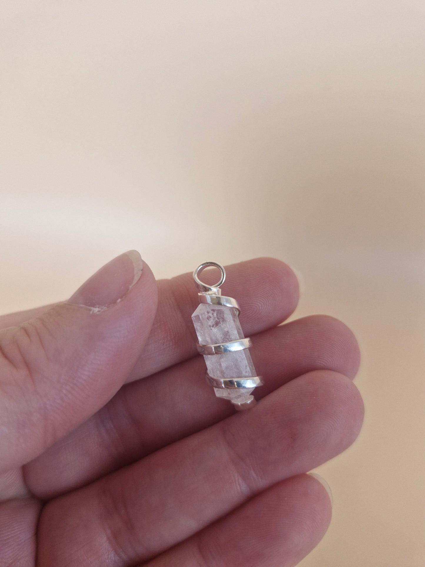 Clear Quartz Swirl Pendant