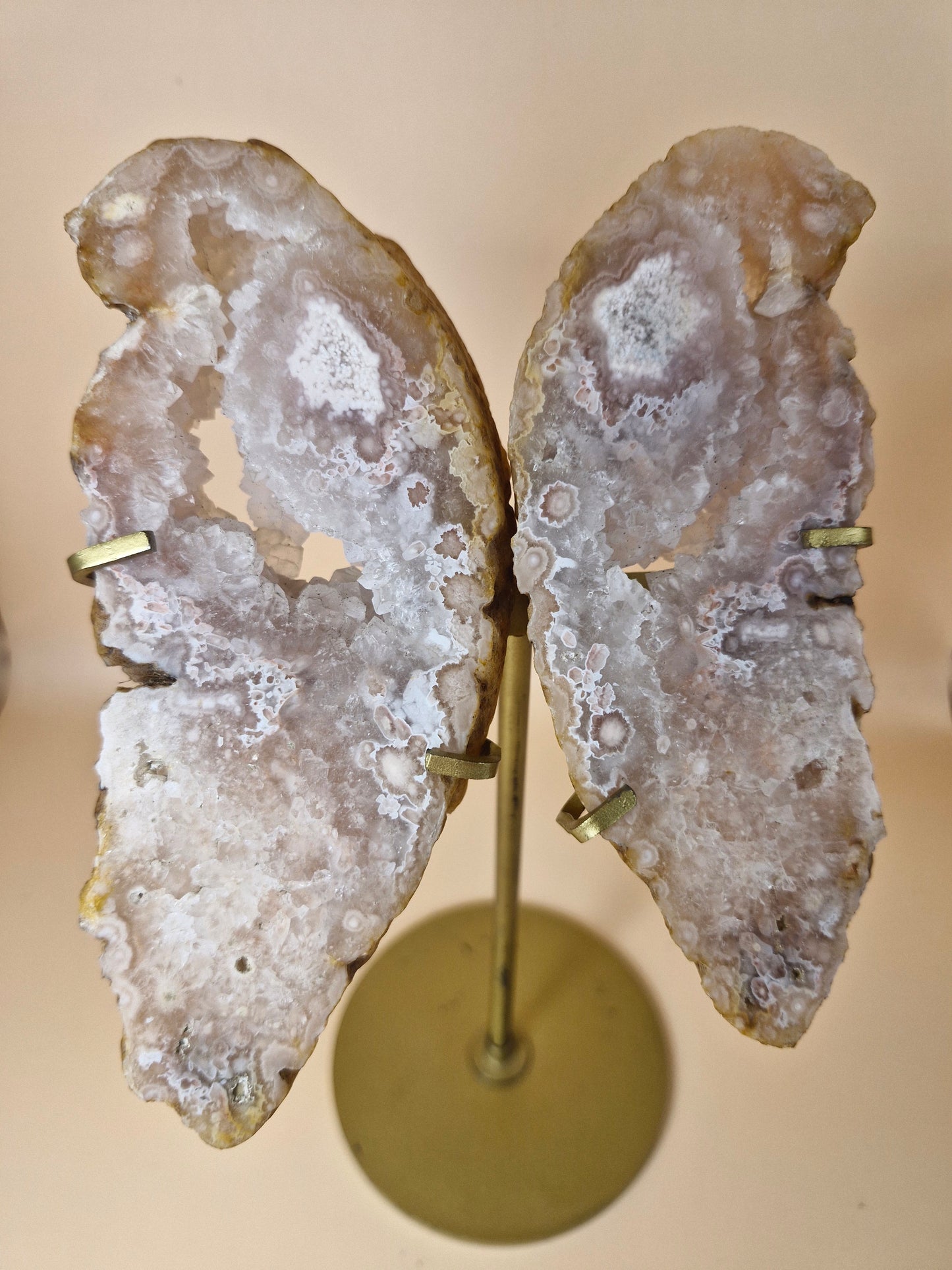 Pink Amethyst Wings with Quartz Druzy
