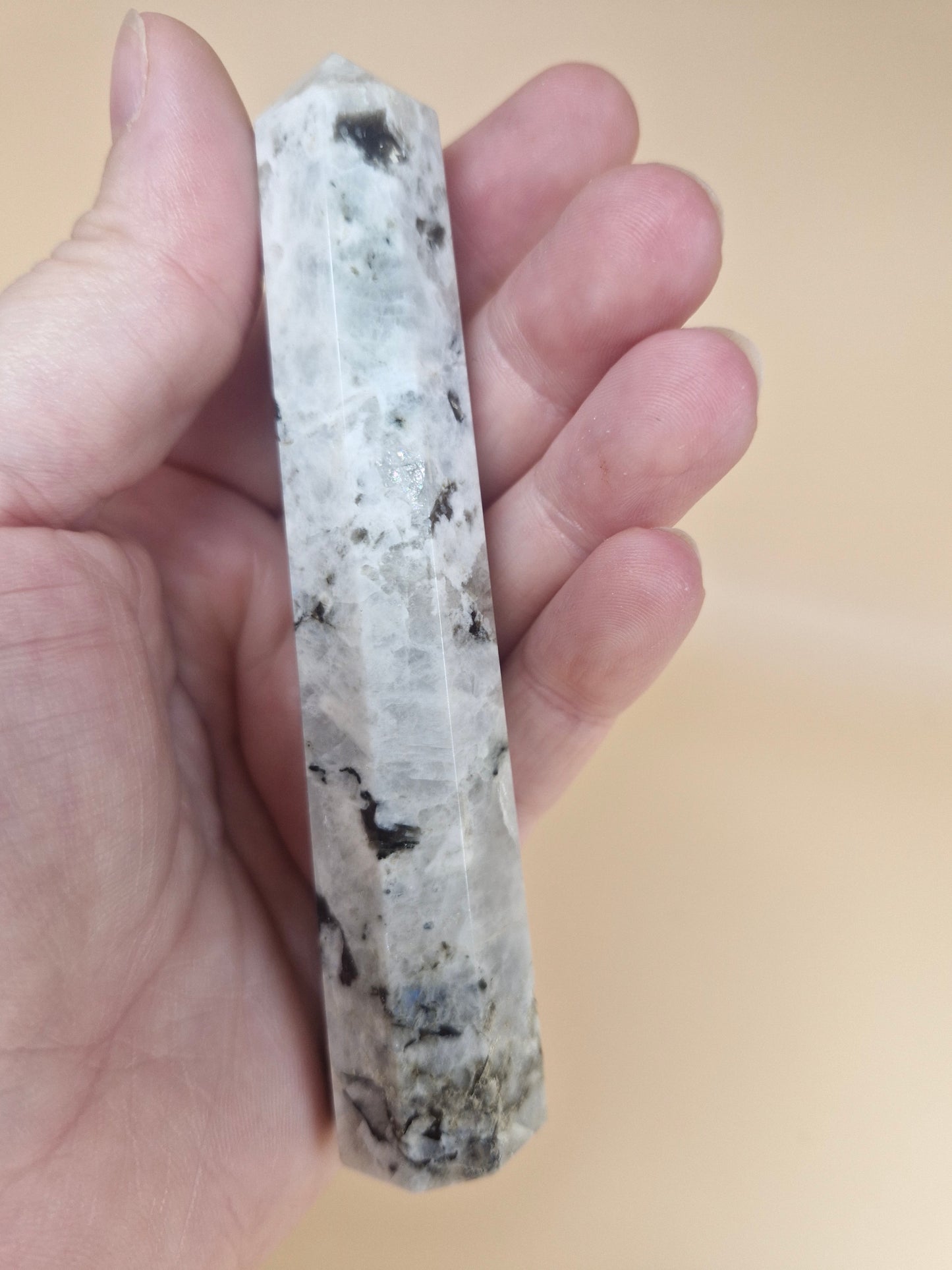 Rainbow Moonstone Point