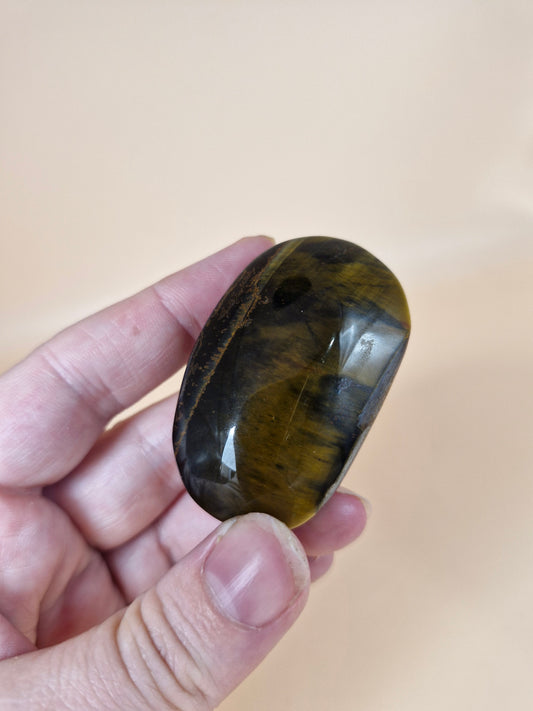 Blue and Gold Tiger's Eye Palm Stone