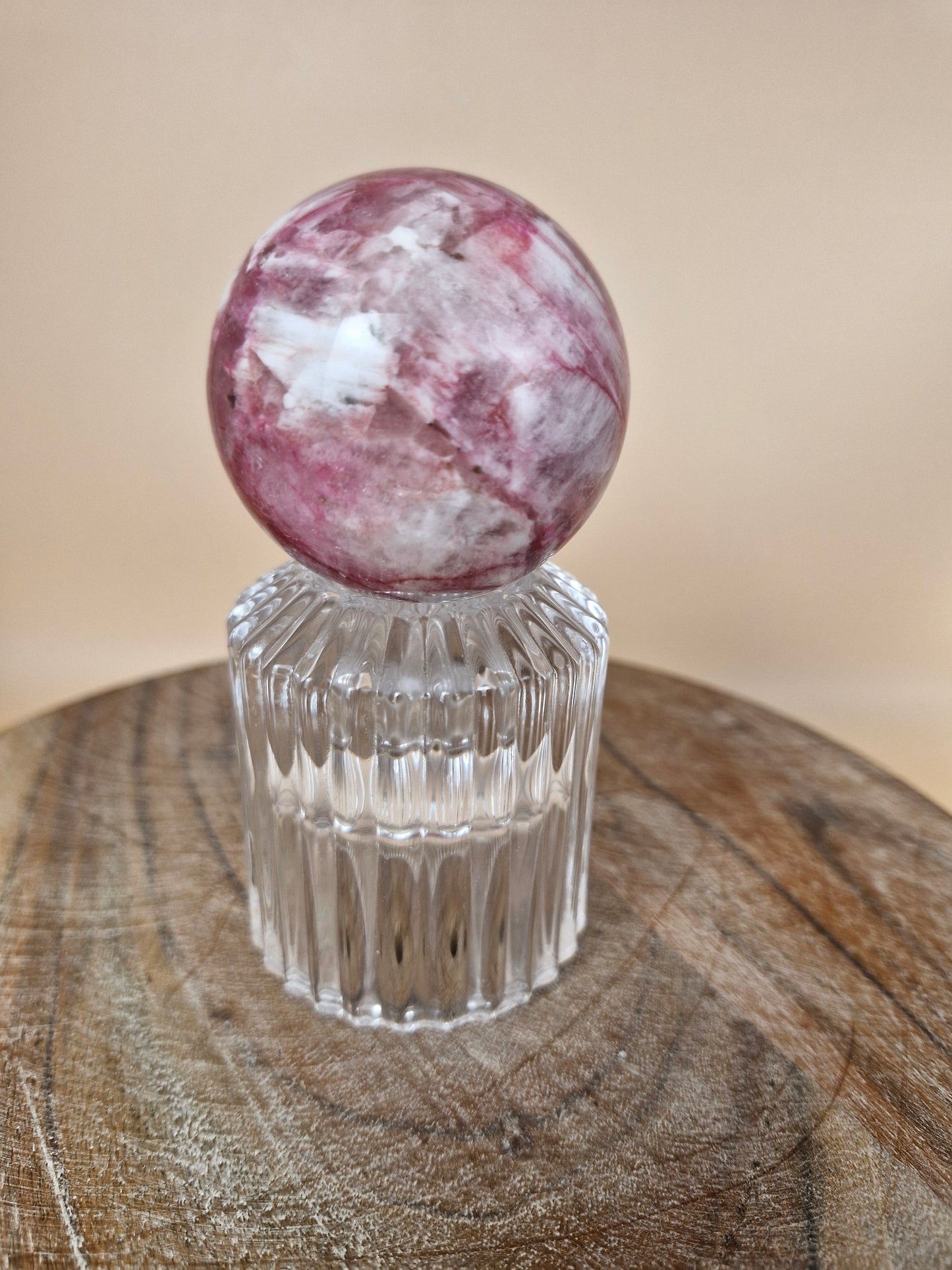 Plume Tourmaline with Lepidolite Sphere (code T2)