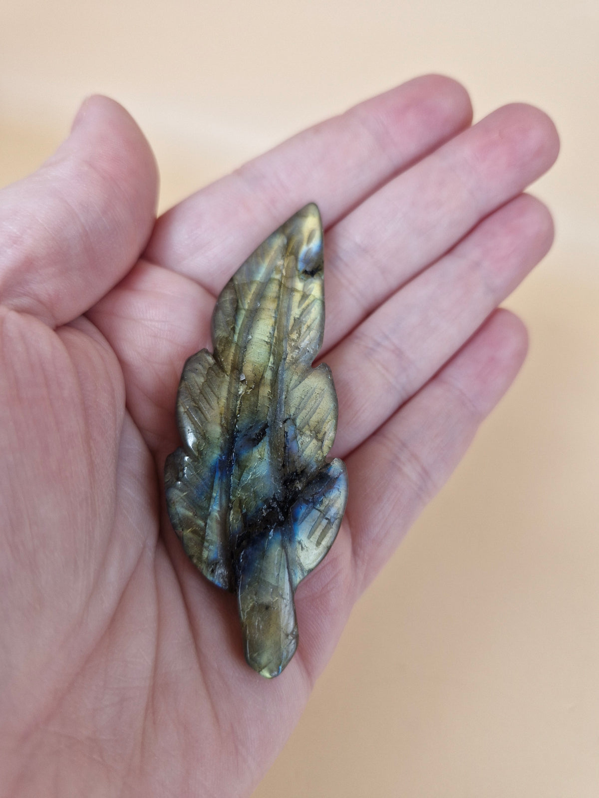 Labradorite Feather Carving (code LF2)