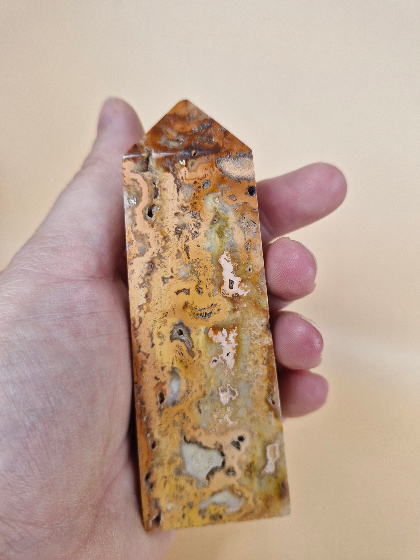 Indonesian Crazy Lace Agate Tower (code B)