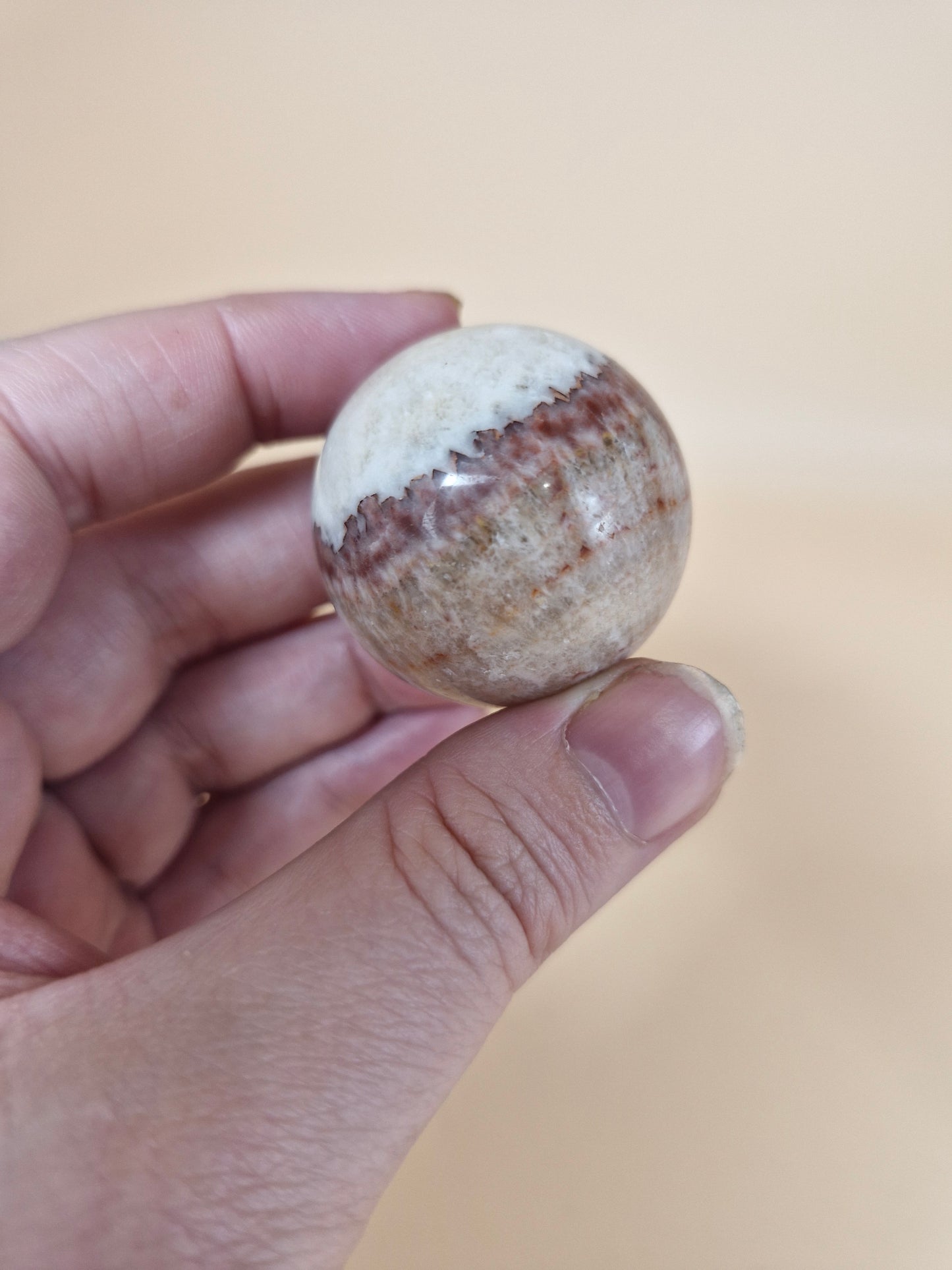 Red Banded Calcite Sphere (code D)