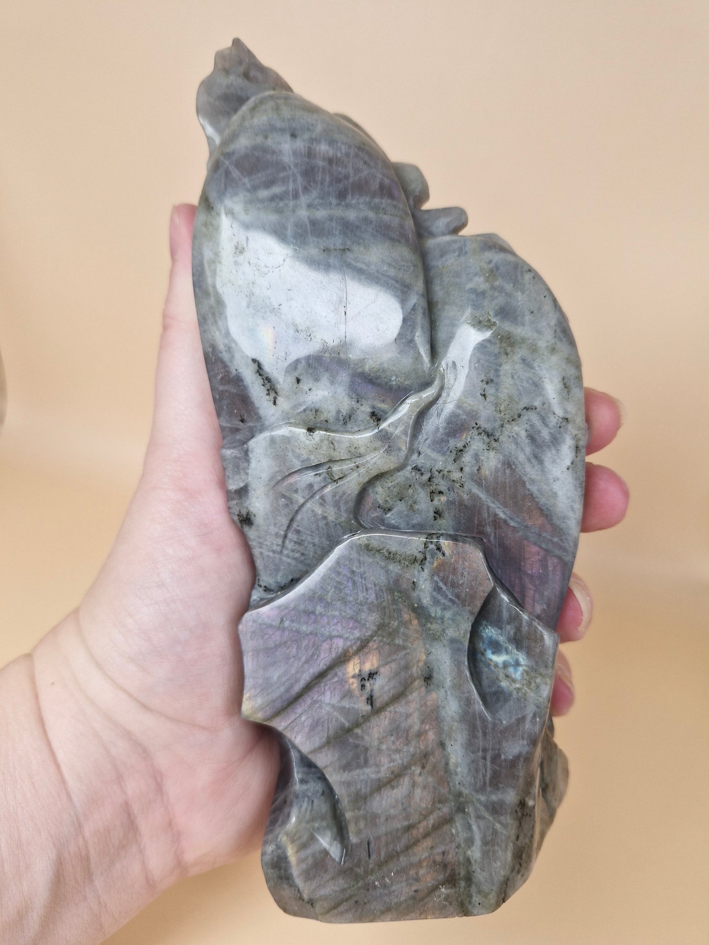 Labradorite Chinese Water Dragon Carving