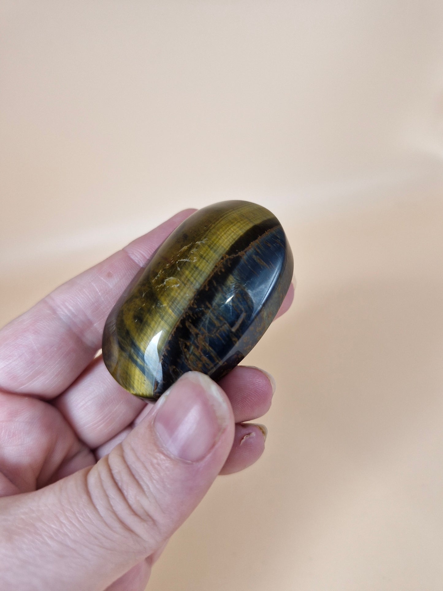 Blue and Gold Tiger's Eye Palm Stone