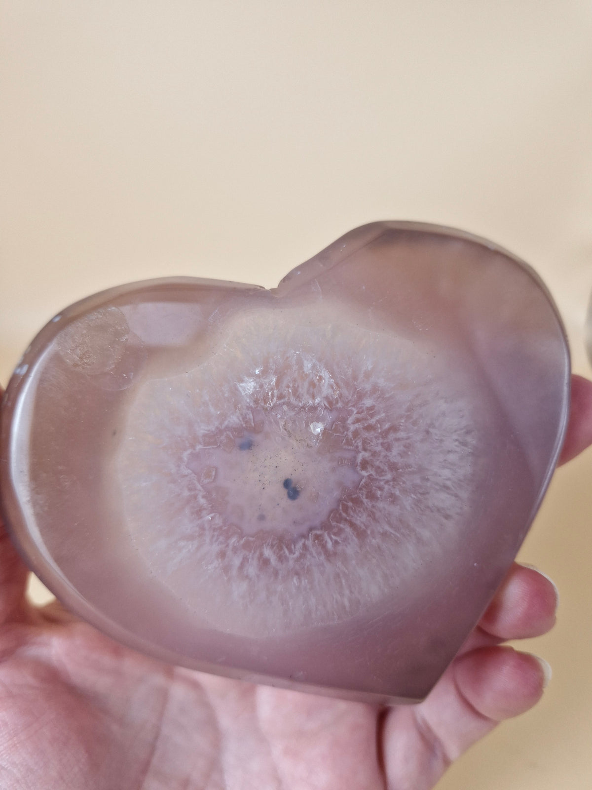 Pink Agate Druzy Heart (code H2)