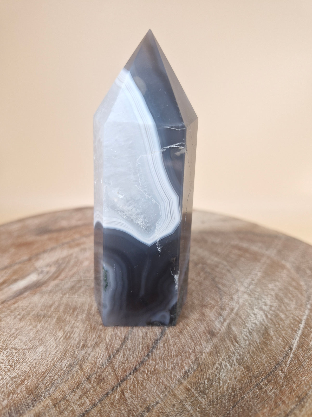 Moss Agate Tower with Quartz (MT3)