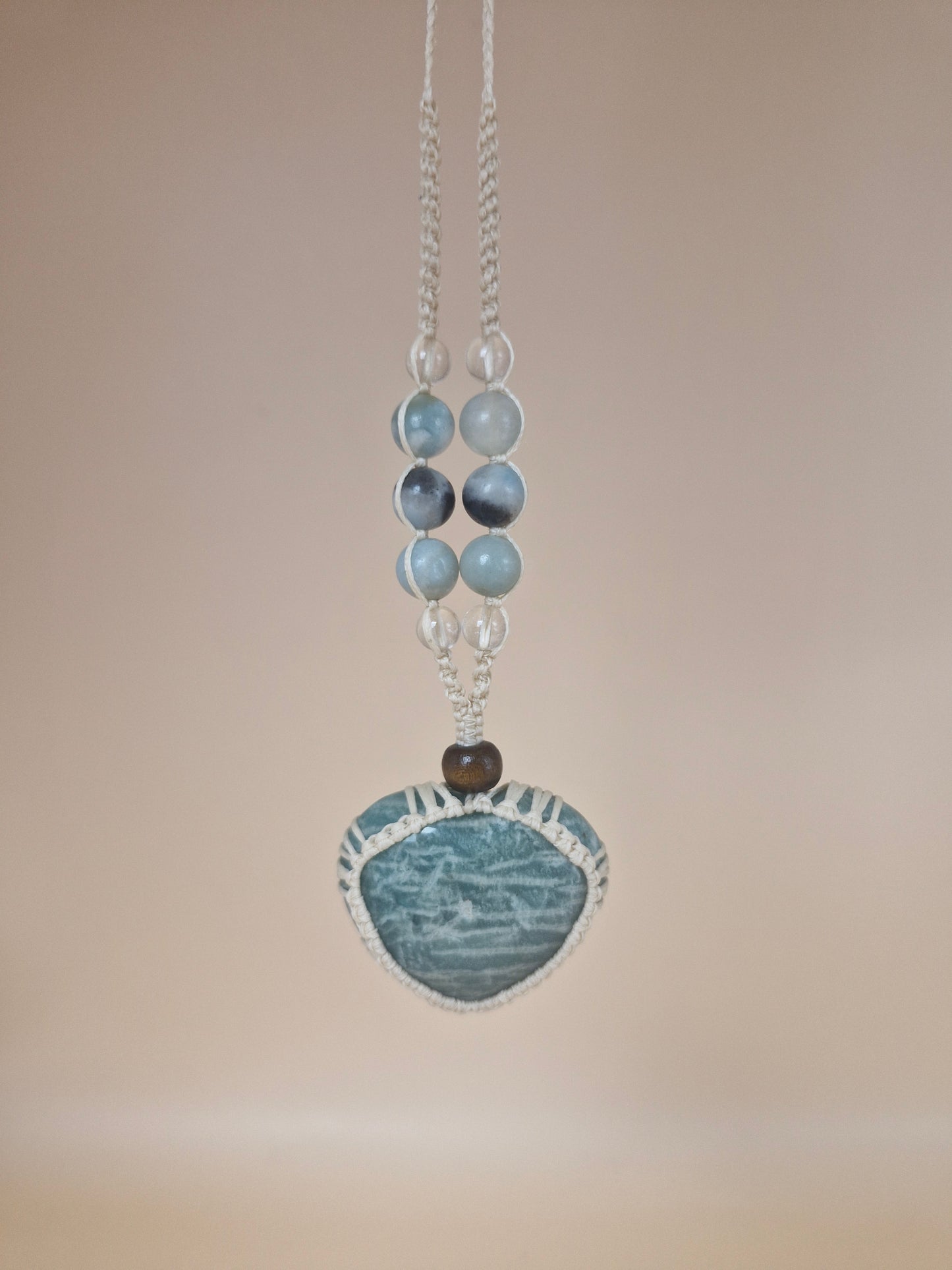 Macramé Amazonite Heart Necklace
