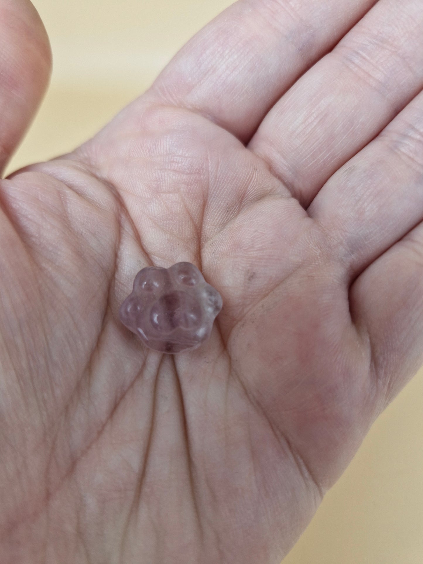 Mini Paw Print Purple Fluorite Carving