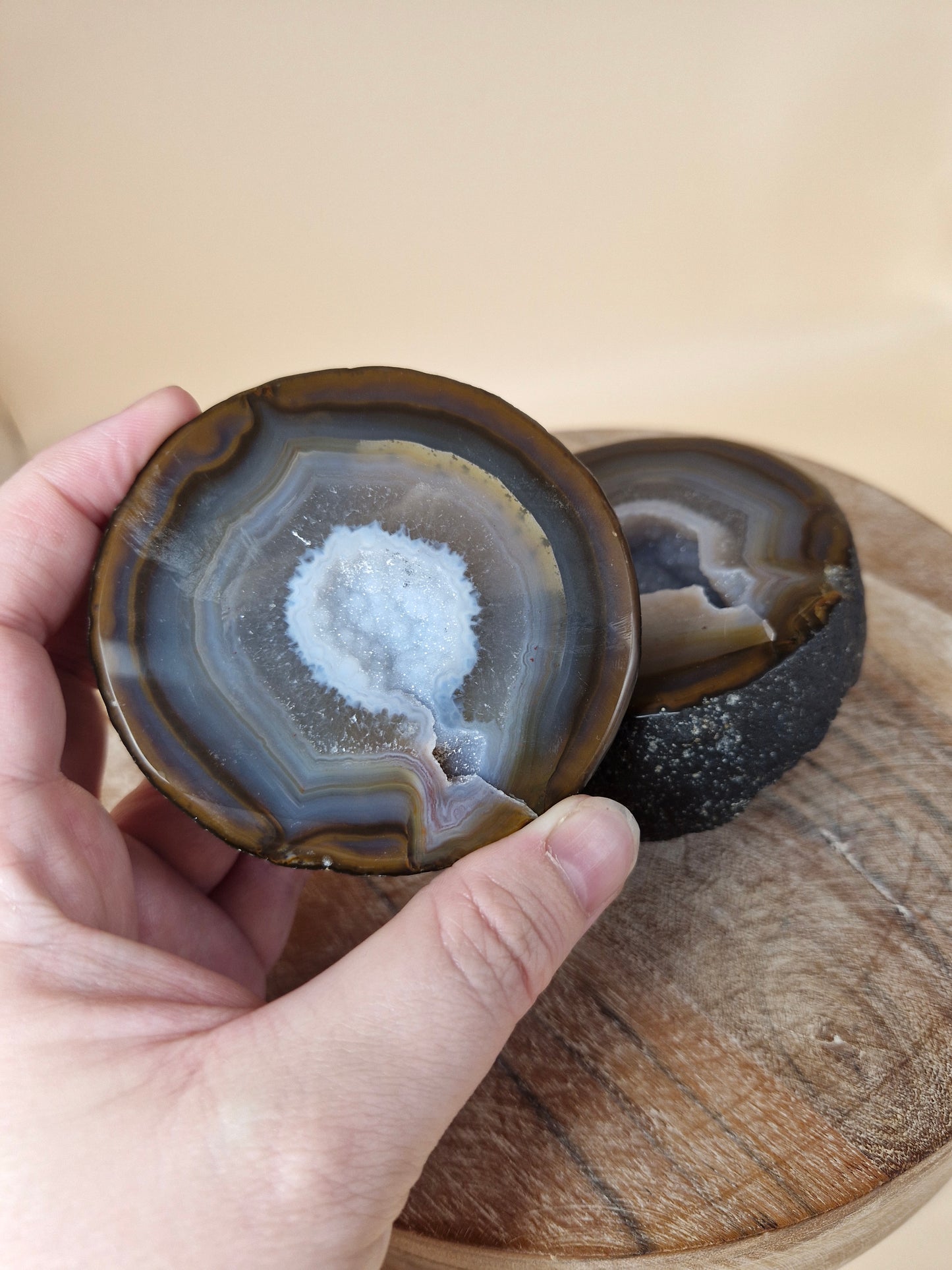 Agate Geode with Sugar Druzy
