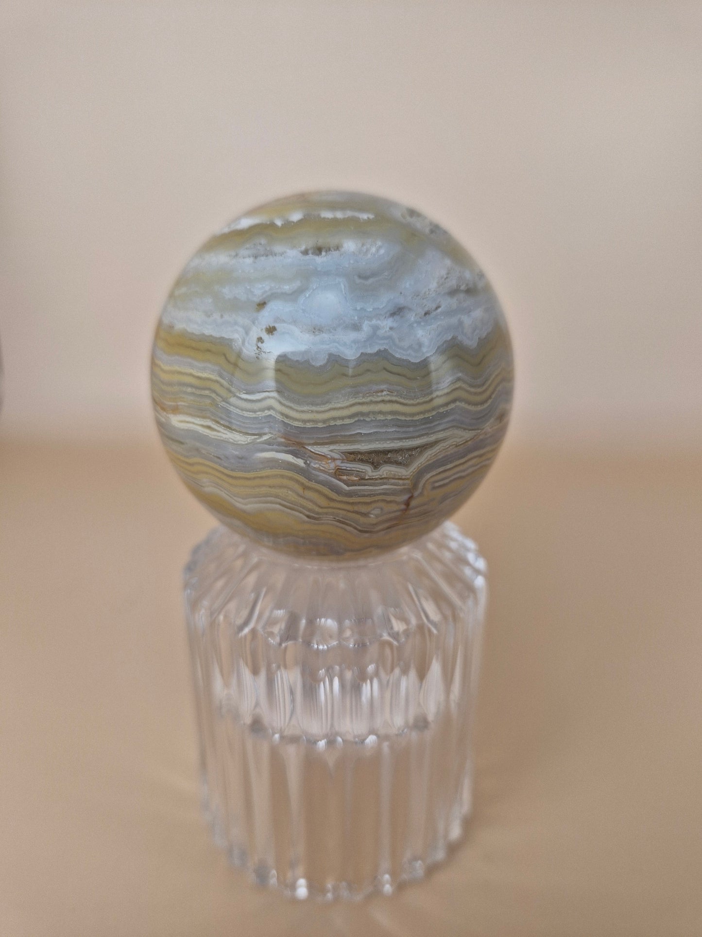 Yellow Crazy Lace Agate Sphere