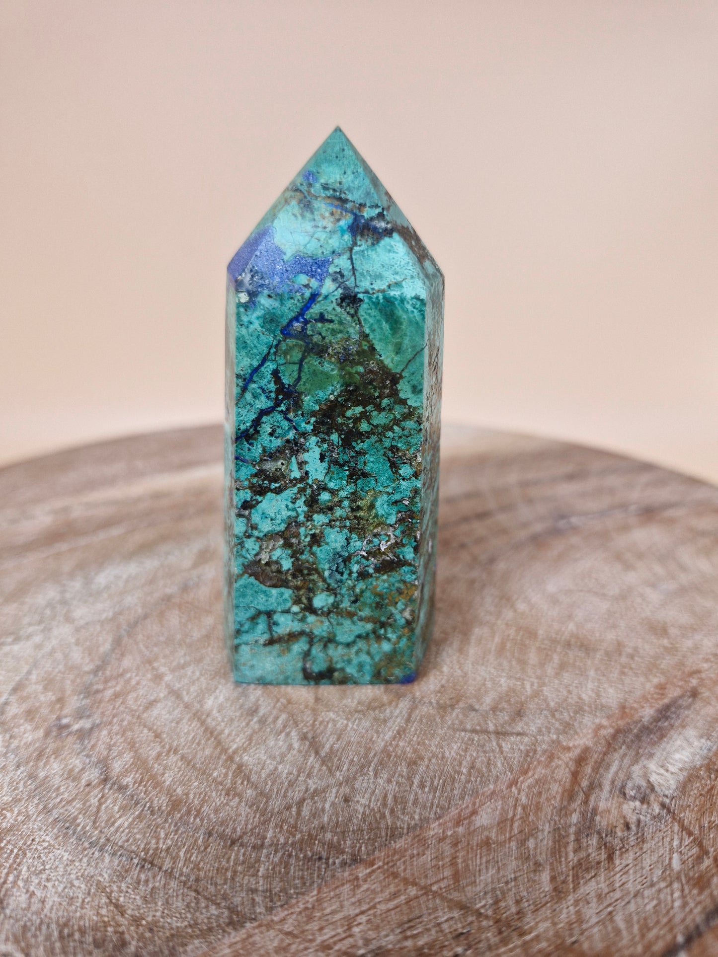 Azurite with Malachite Tower (code B1)