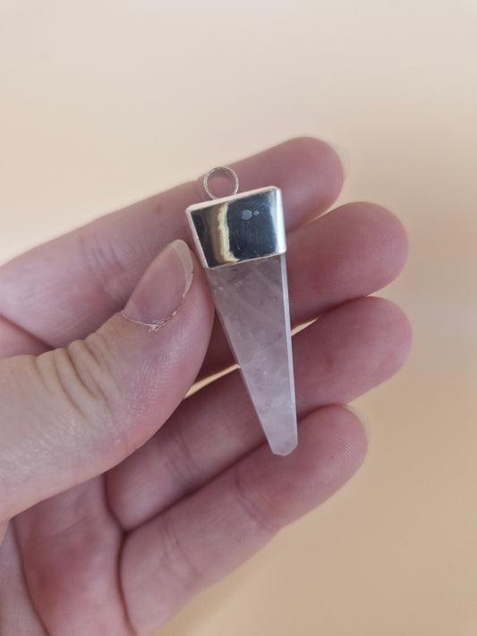 Rose Quartz Point Pendant