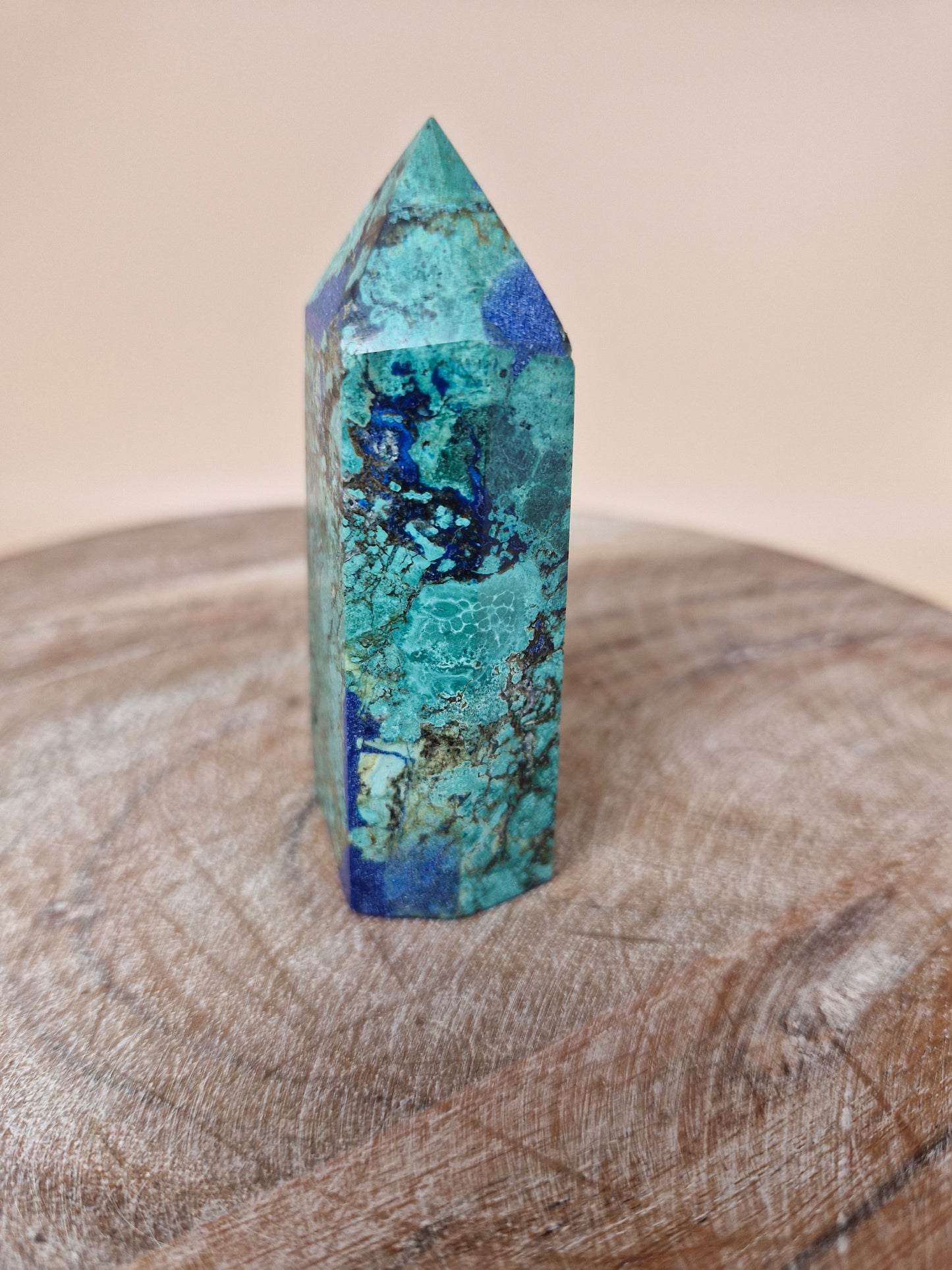 Azurite with Malachite Tower (code B1)