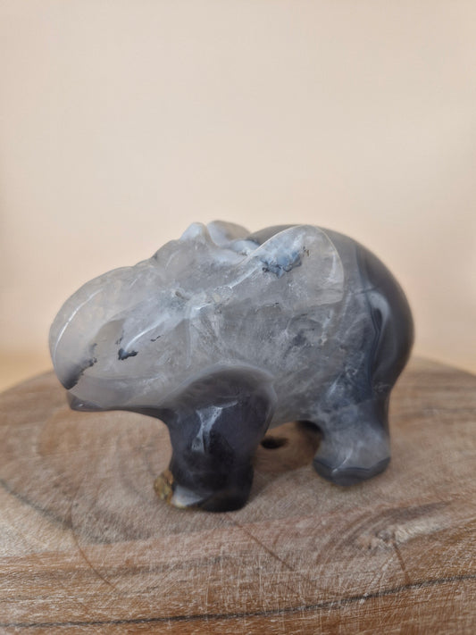 Volcanic Agate Elephant Carving