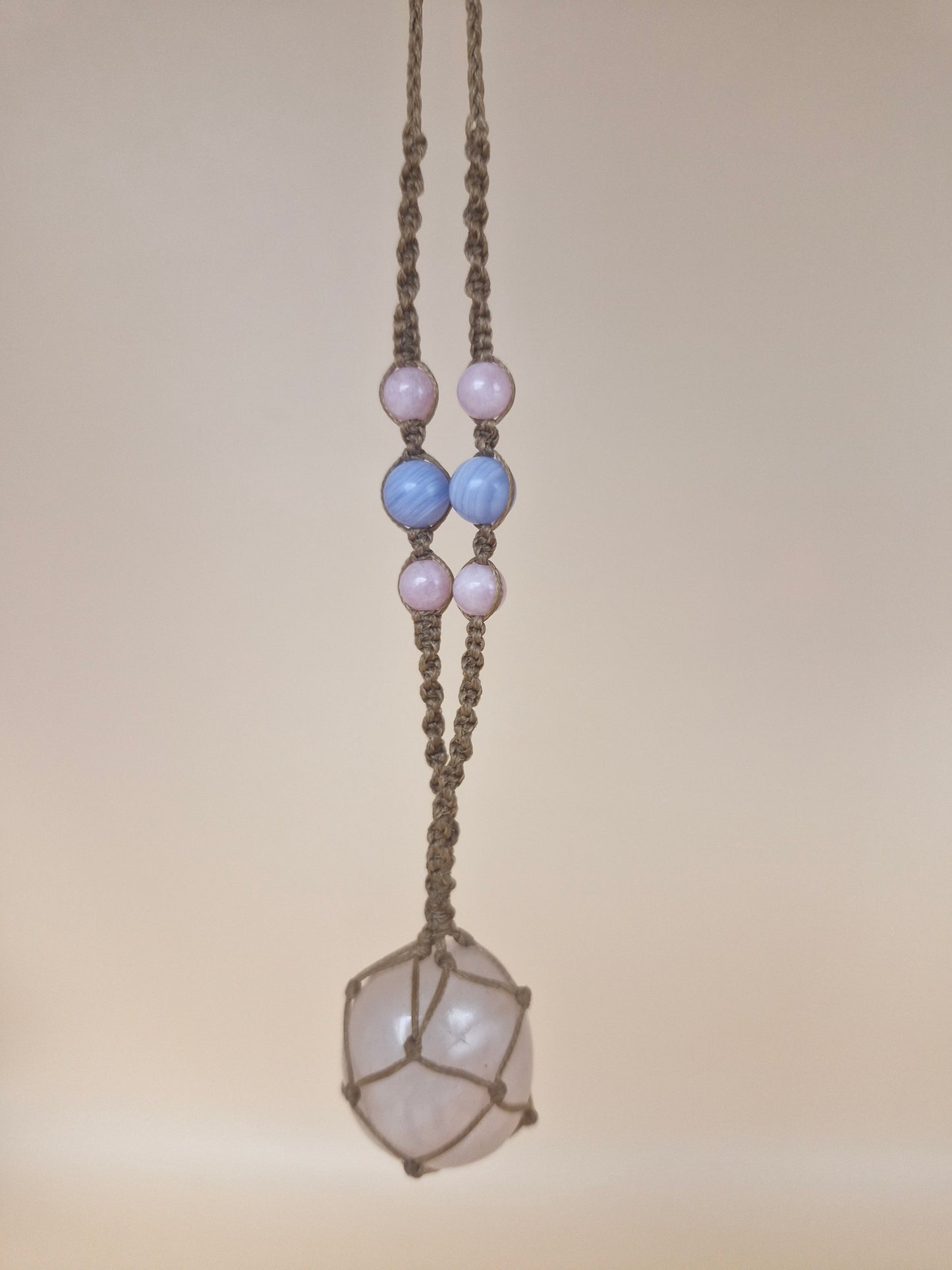 Macramé Rose Angel Aura Necklace