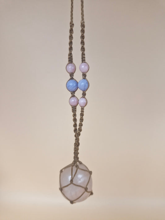 Macramé Rose Angel Aura Necklace