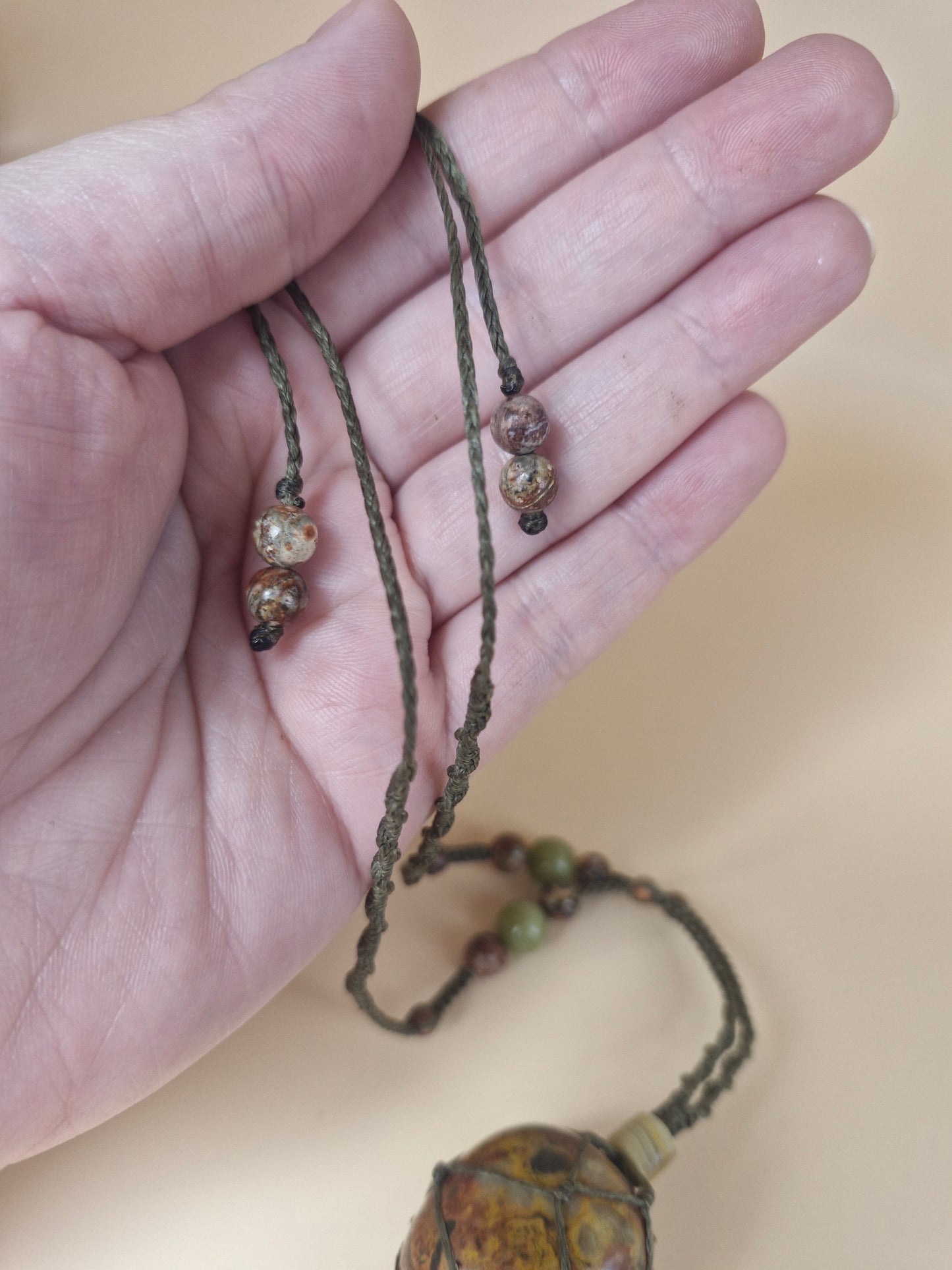 Macramé Crazy Lace Agate Necklace