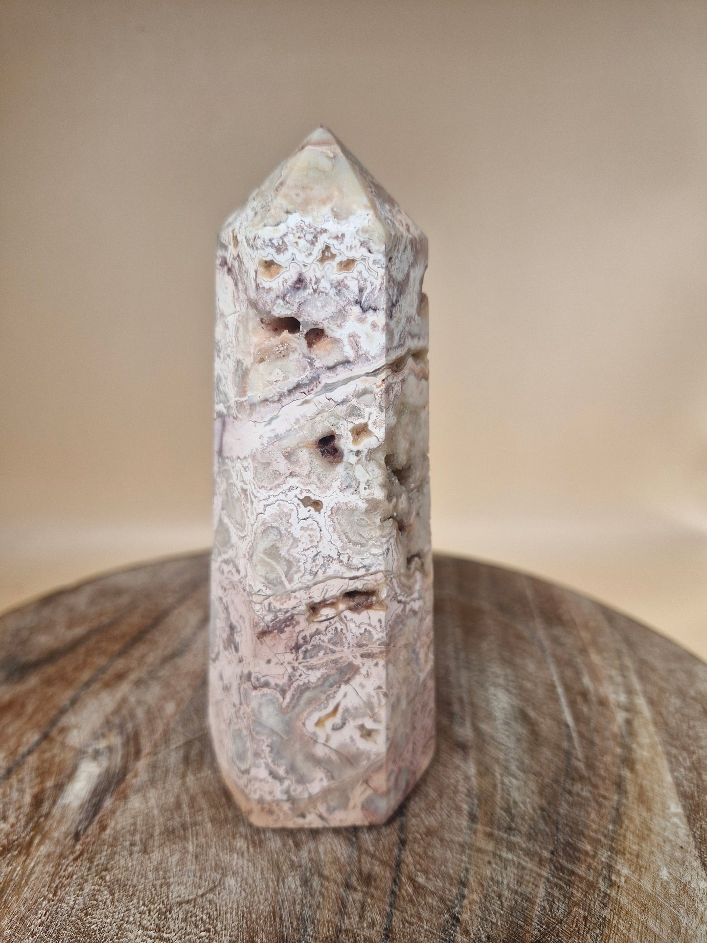 Pink Crazy Lace Agate Tower