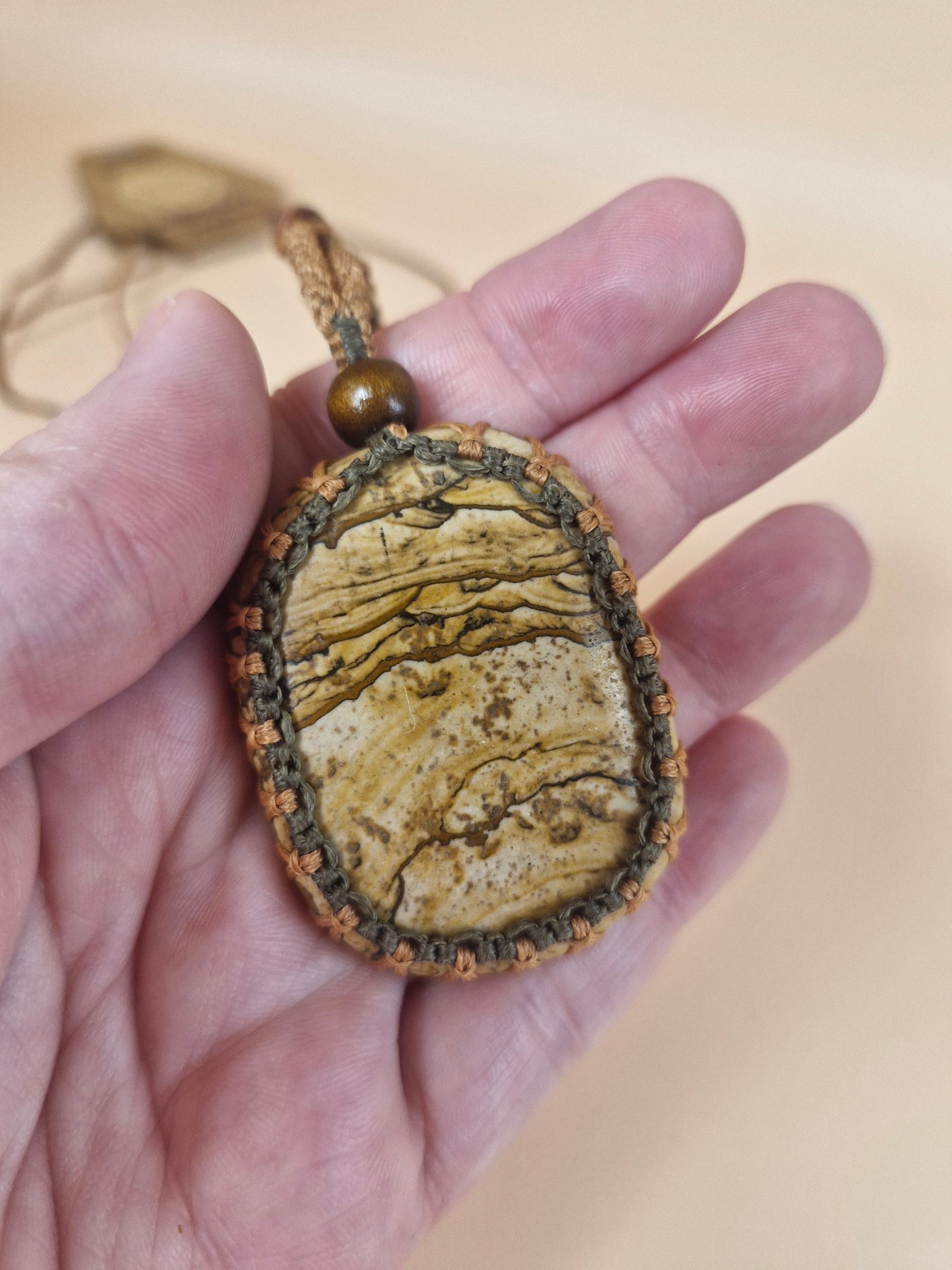 Macramé Landscape Jasper Necklace