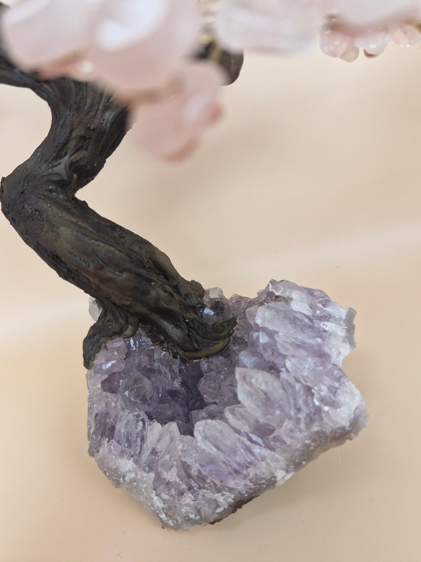 Rose Quartz Tree with Amethyst Base- 1.3kg