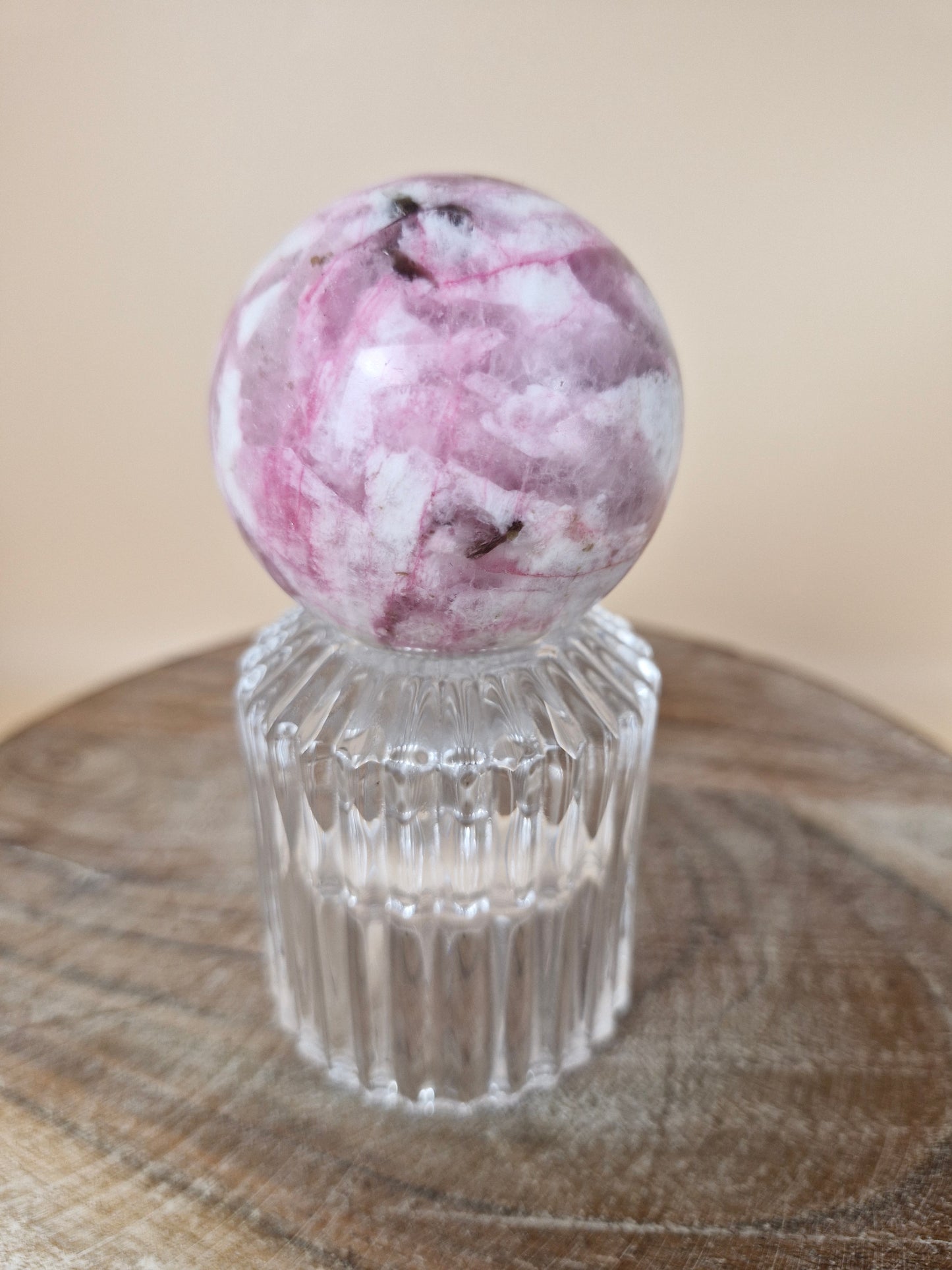 Plume Tourmaline with Lepidolite Sphere (code T5)