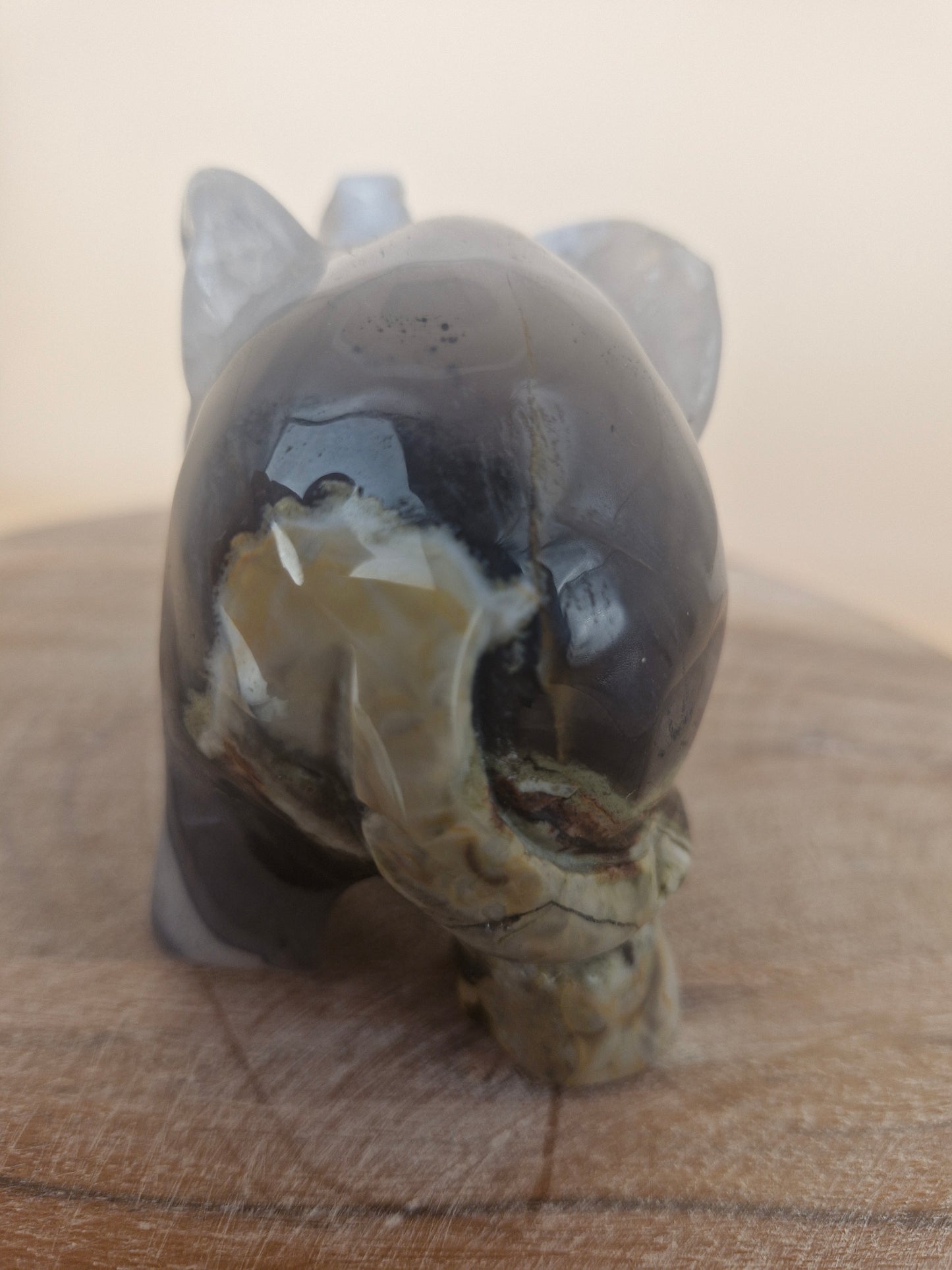 Volcanic Agate Elephant Carving