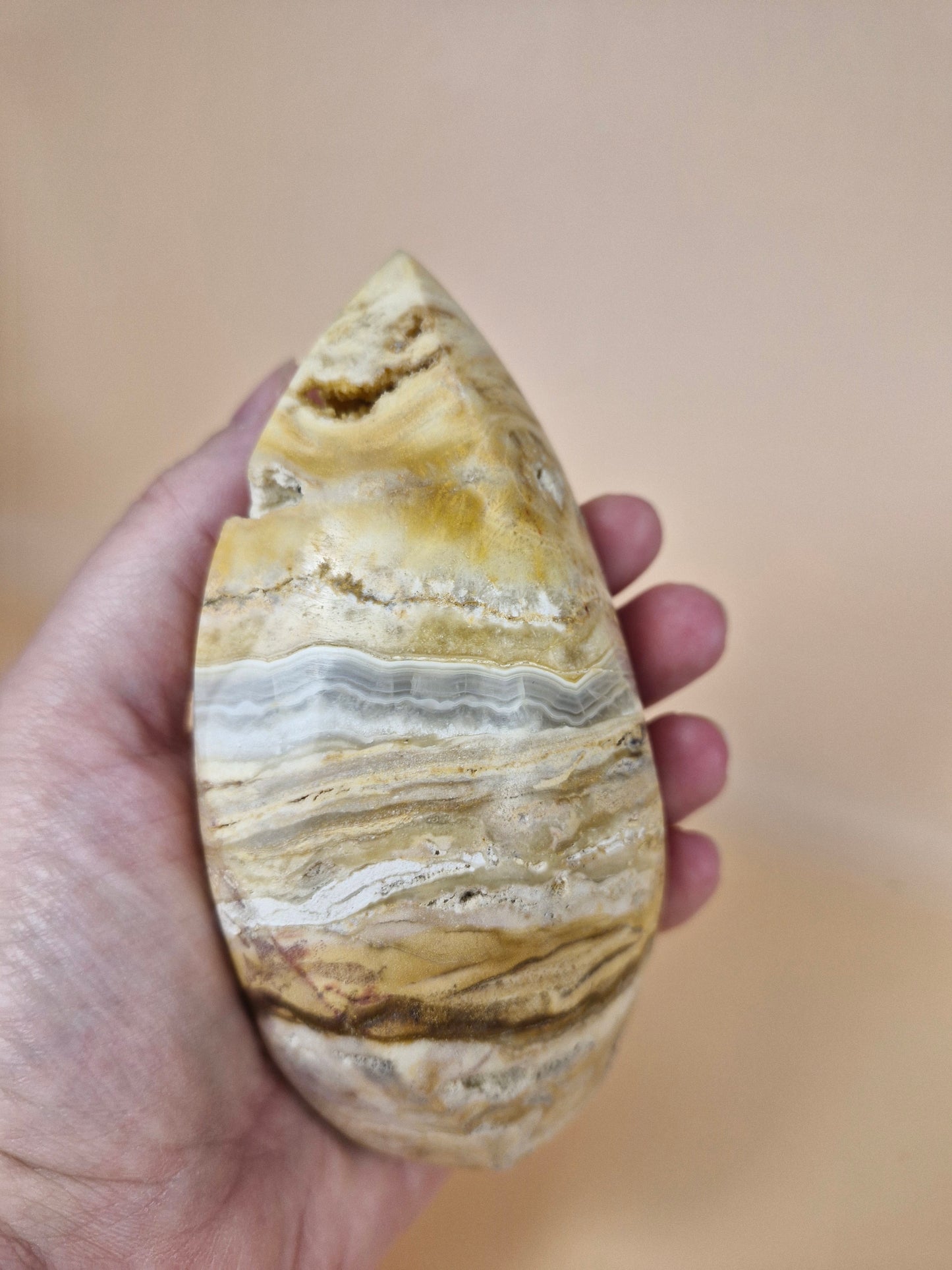 Yellow Crazy Lace Agate Flame