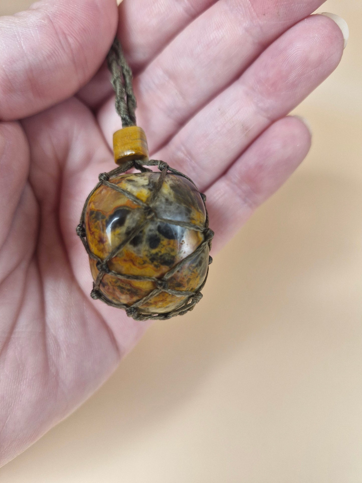 Macramé Crazy Lace Agate Necklace