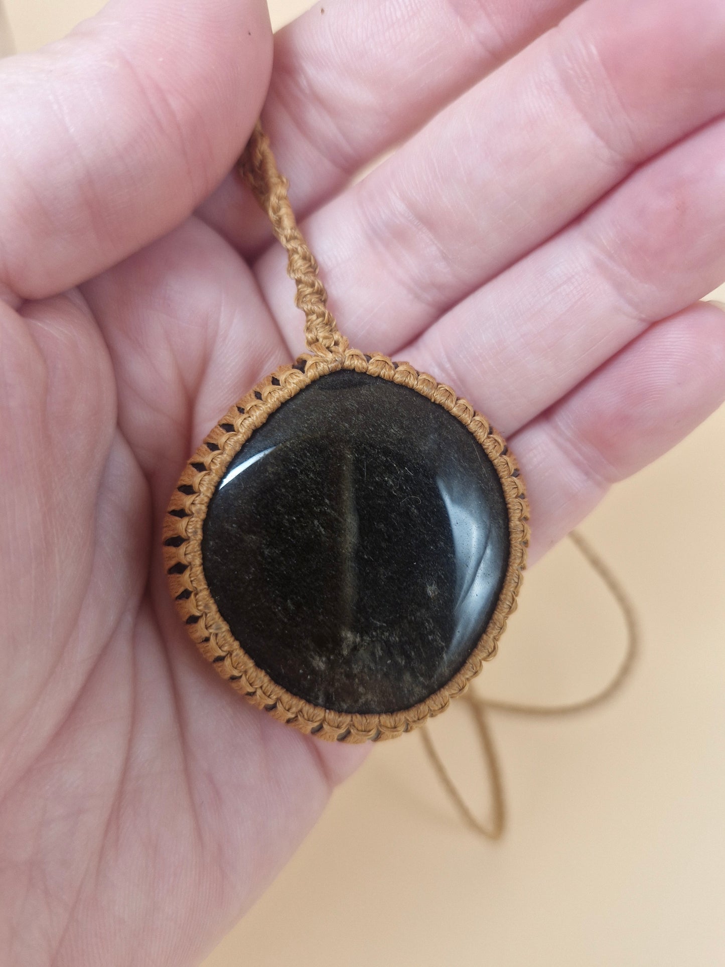 Macramé Golden Sheen Obsidian Necklace