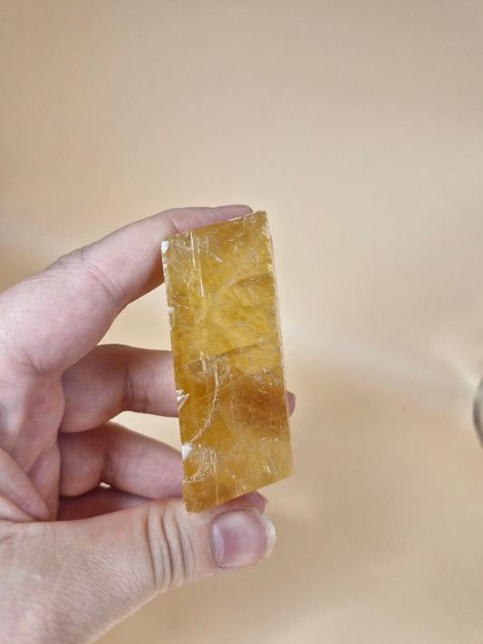 Honey Calcite Rhombus