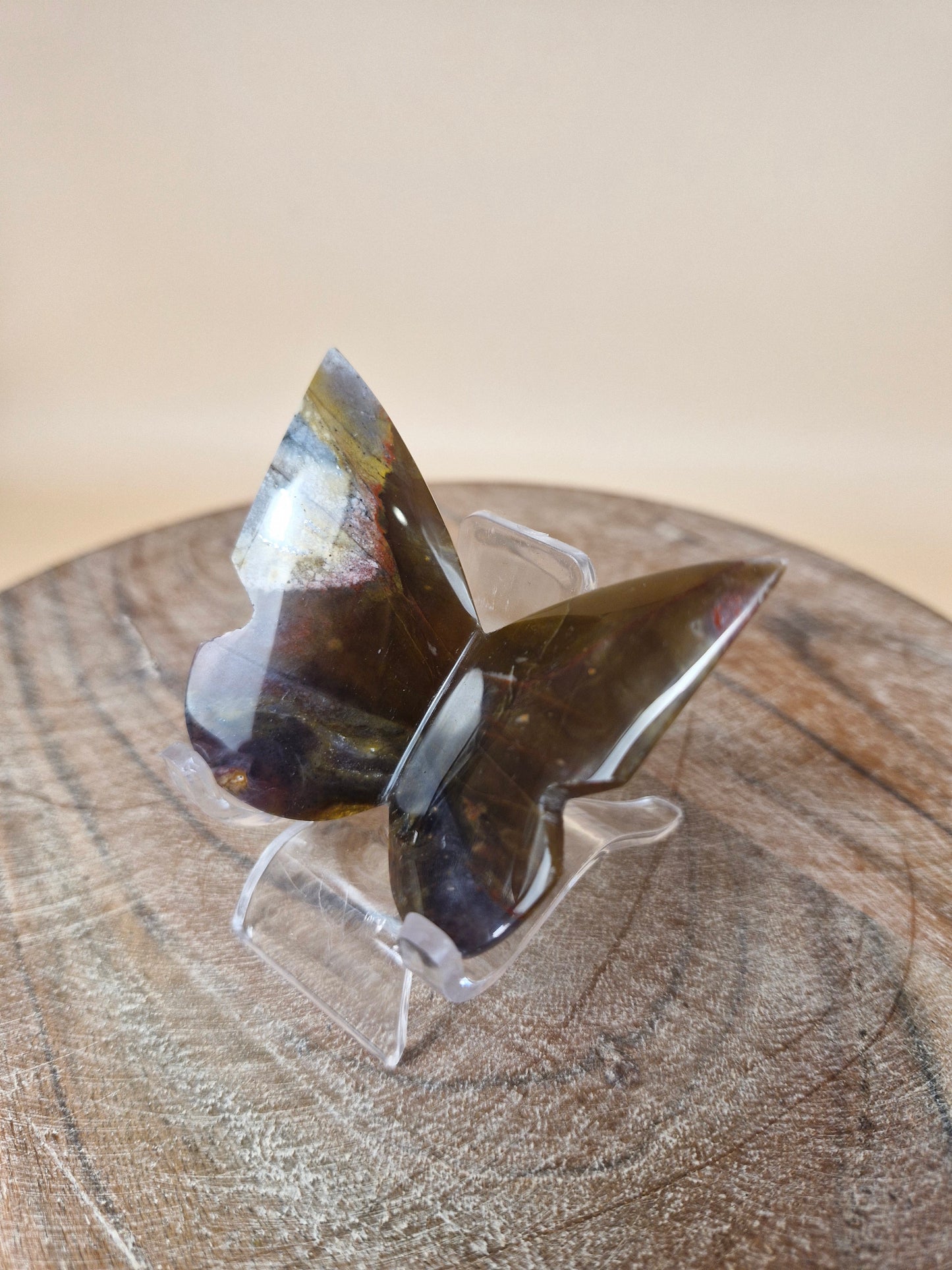 River Jasper Butterfly Carving (code B7)