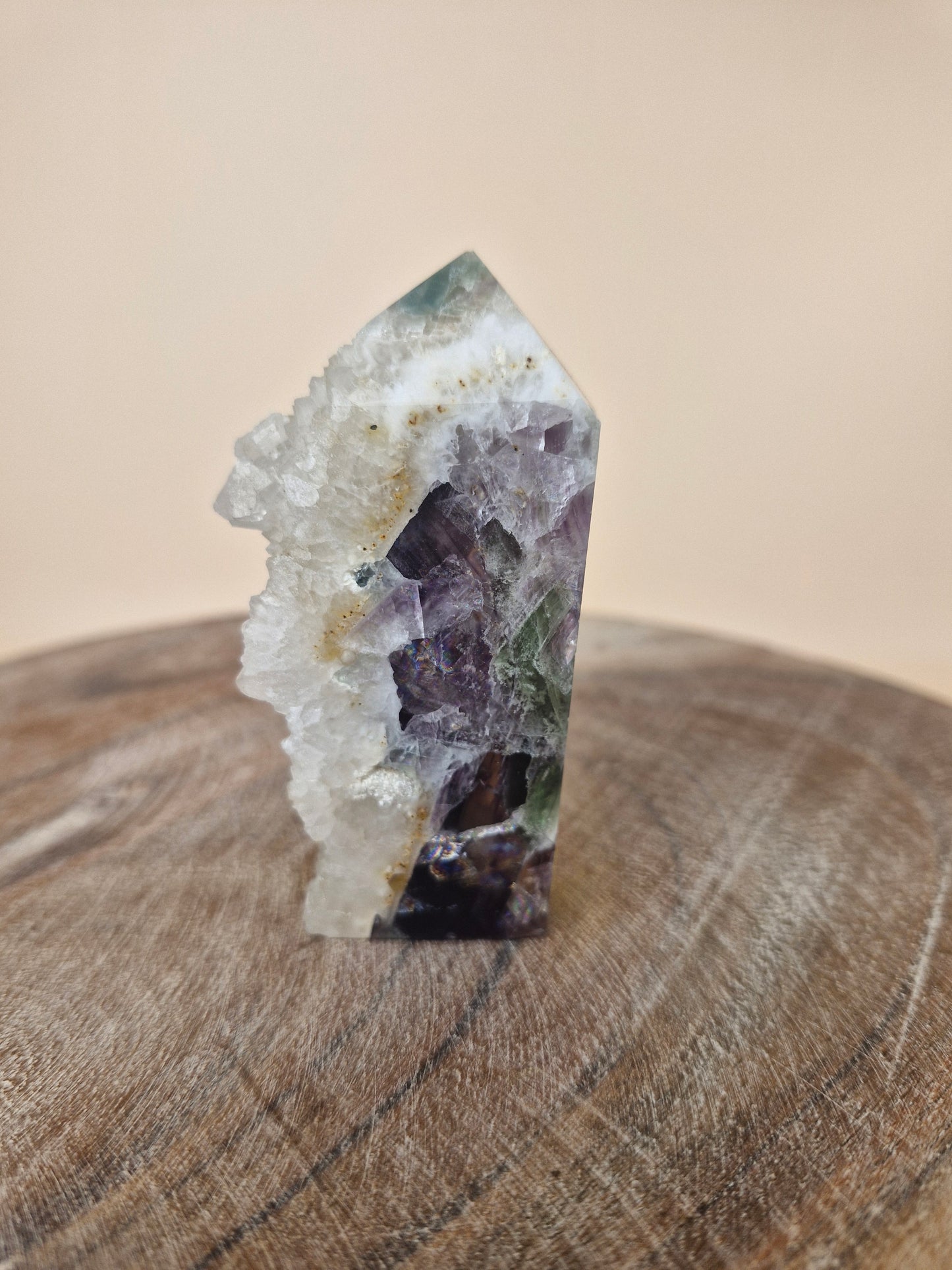 Fluorite with Quartz Tower