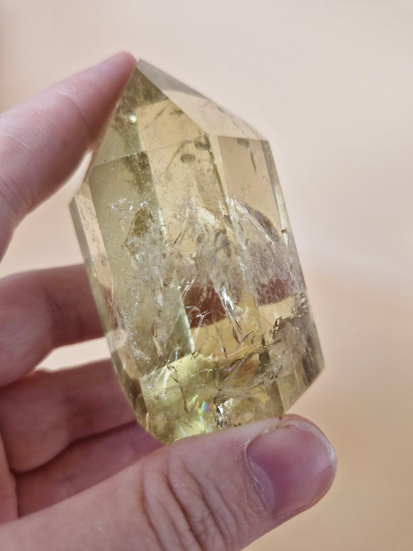 Natural Citrine with Blue Ghost Tower (code C1)