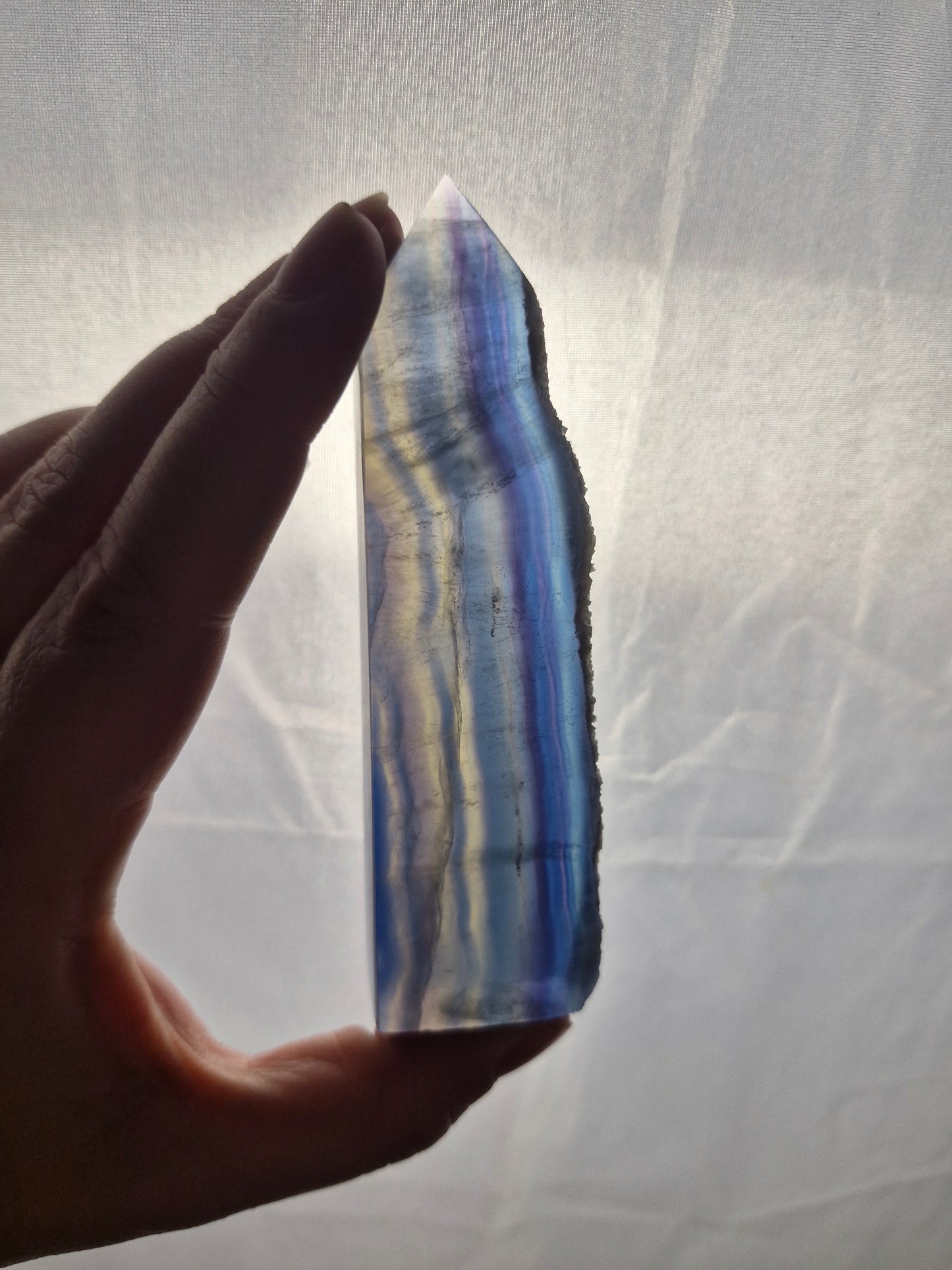 Blue Banded Fluorite Tower (code F2)