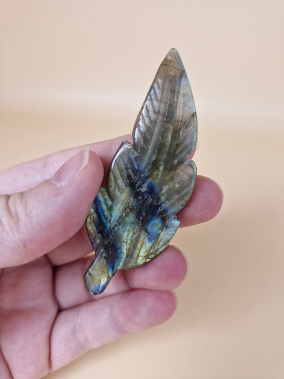 Labradorite Feather Carving (code LF2)