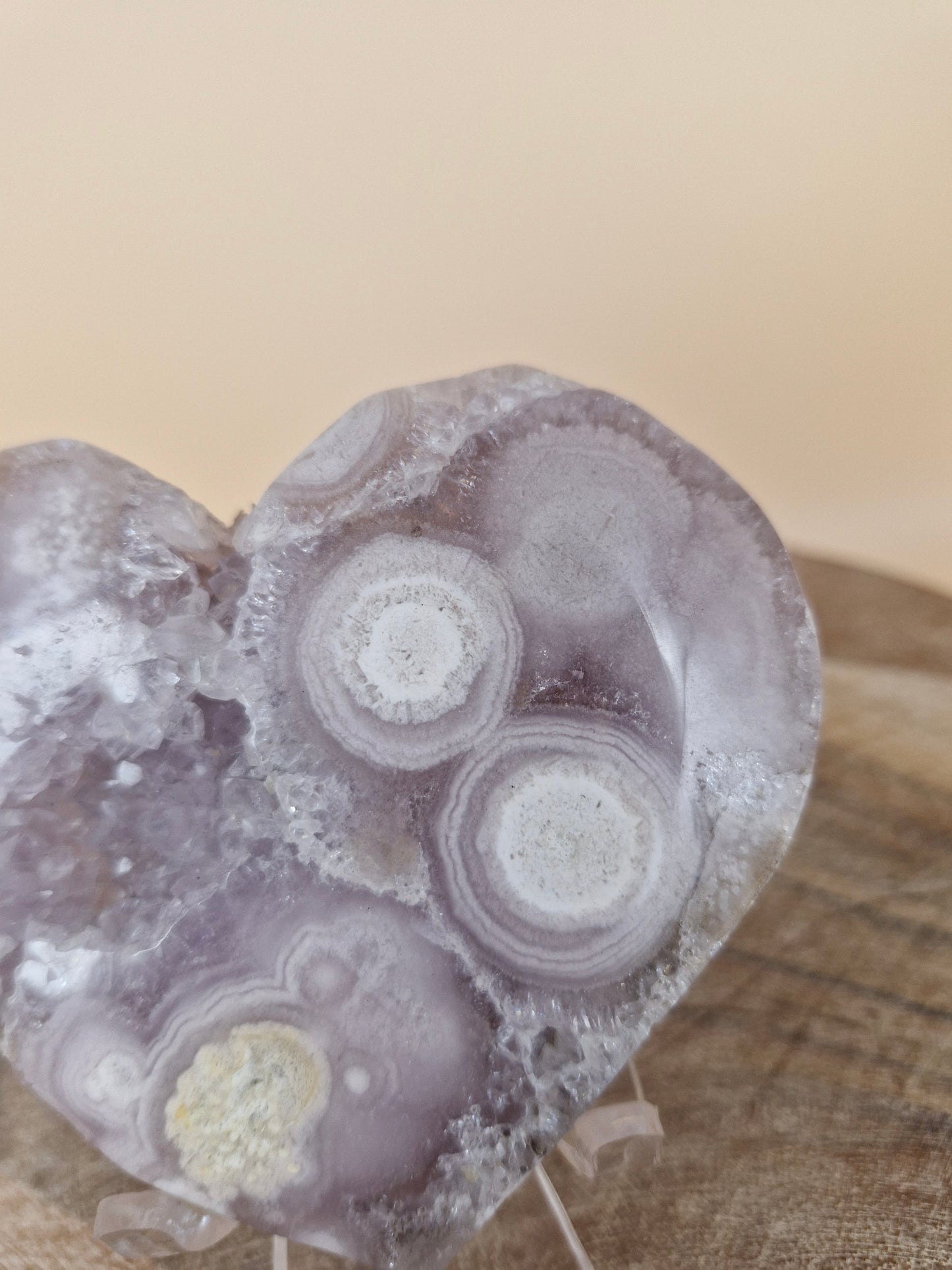 Pink Amethyst Flower Agate Heart (code PF5)
