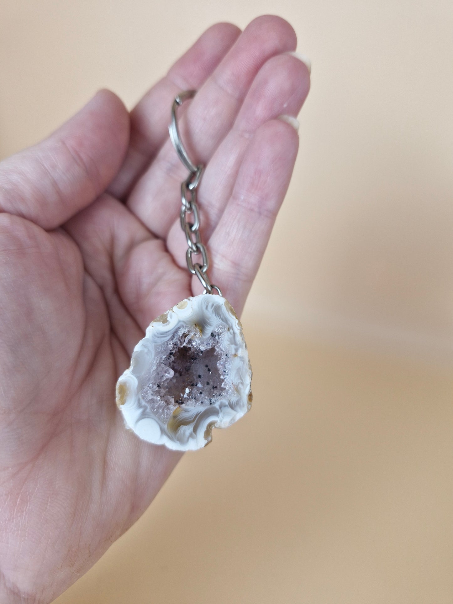 Druzy Agate Keyring