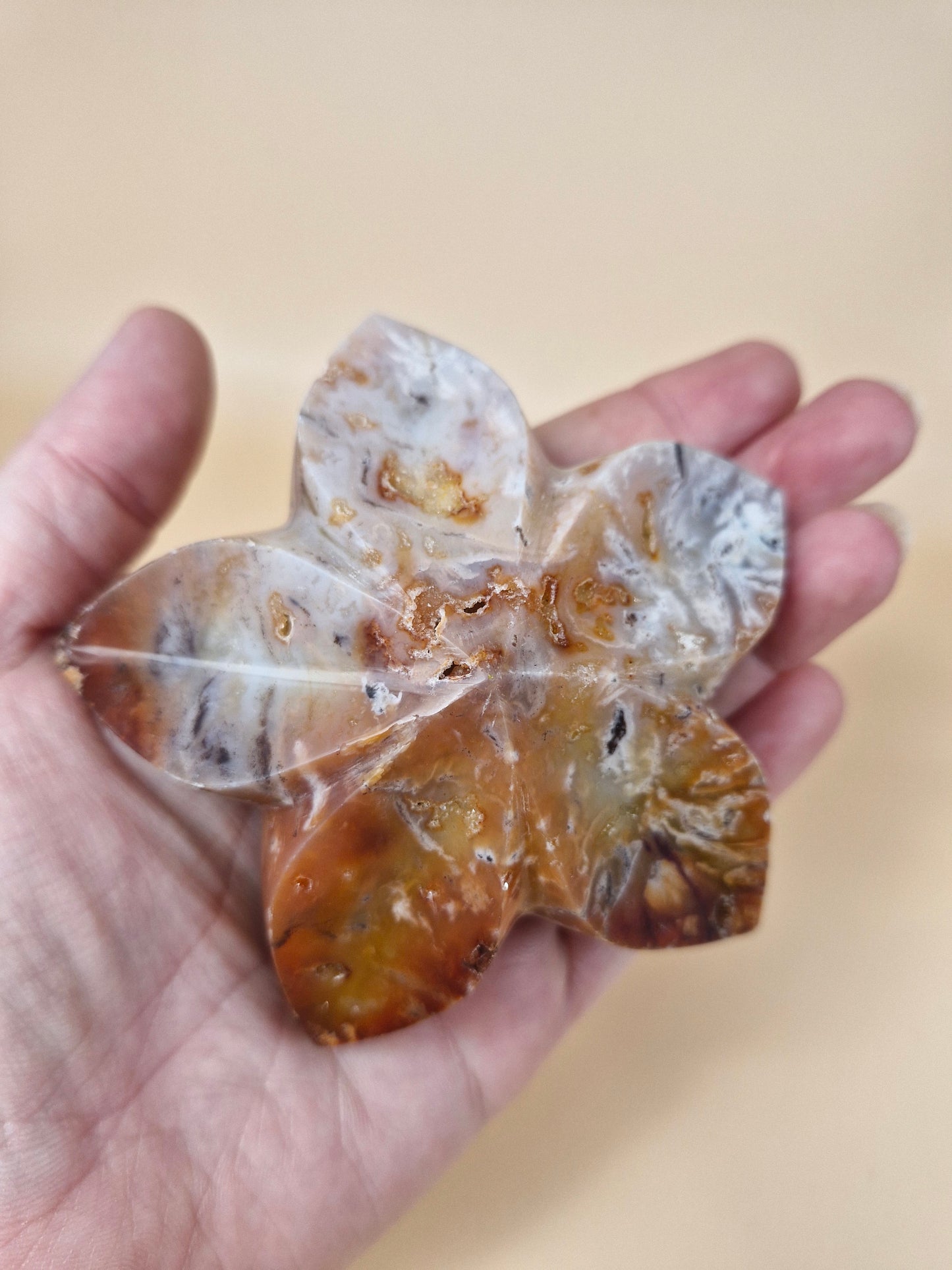 Carnelian Agate Flower Carving (code FB)