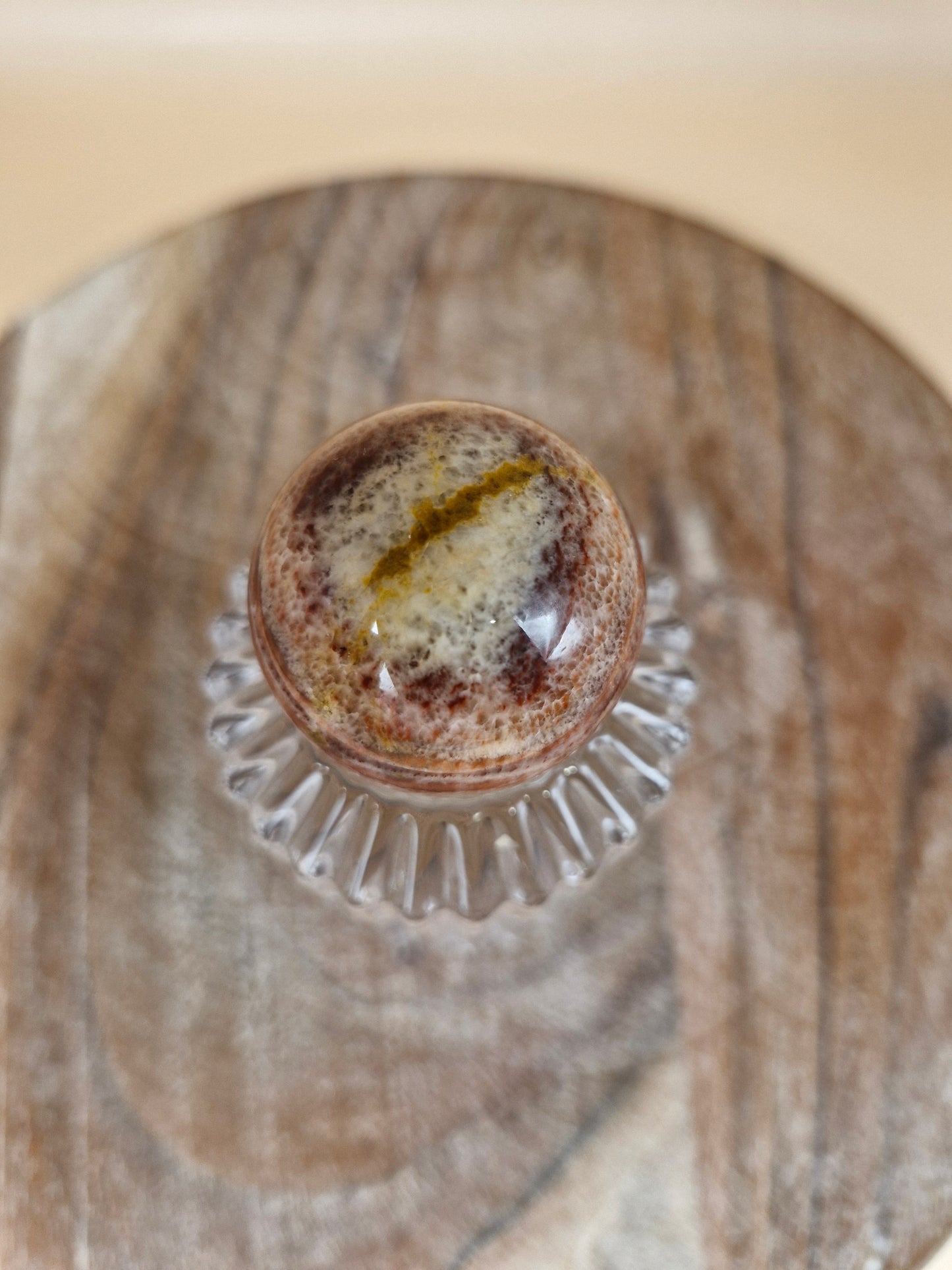 Red Banded Calcite Sphere (code C)