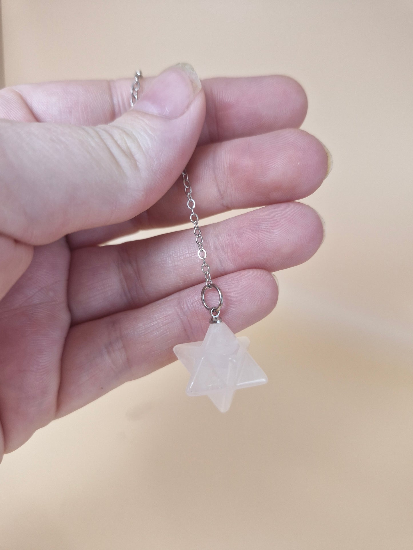 Merkaba Rose Quartz Pendulum