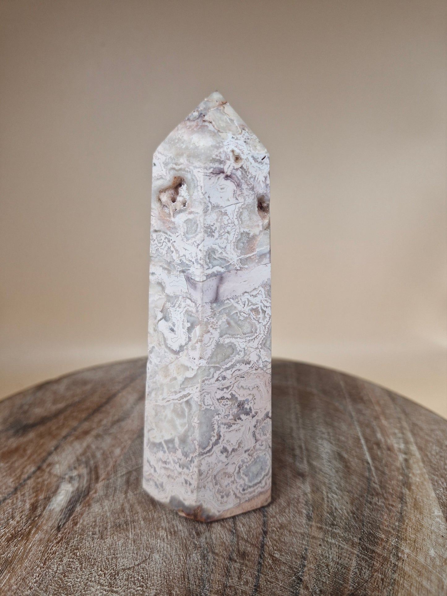 Pink Crazy Lace Agate Tower