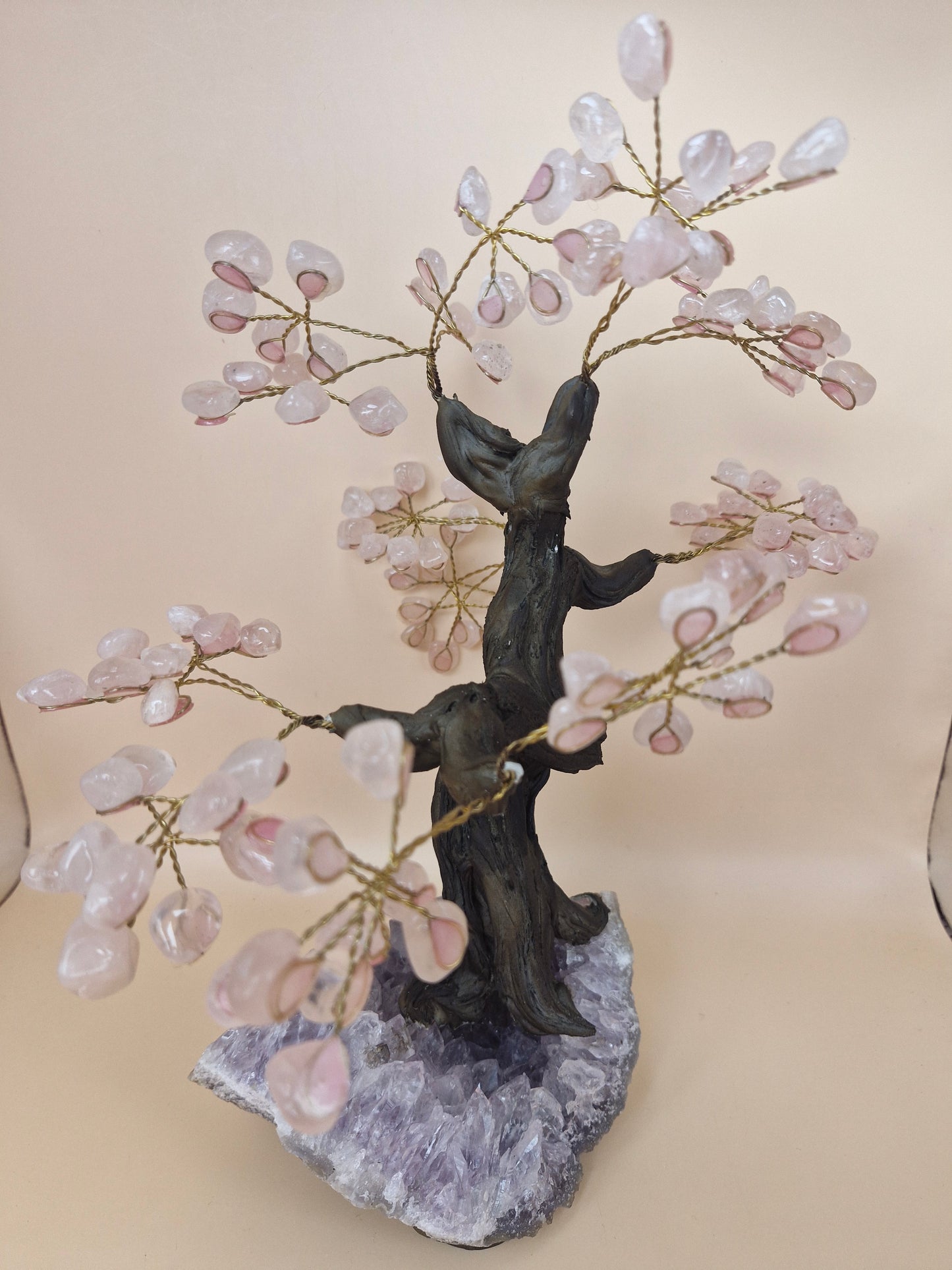 Rose Quartz Tree with Amethyst Base- 1.3kg