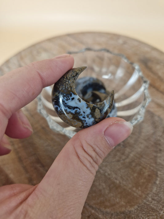 Brecciated Blue Jasper Mini Moon (Intuitively Chosen)